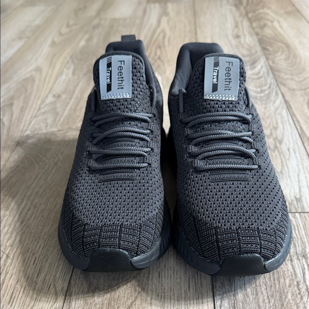 Sleek Black Mesh Sneakers